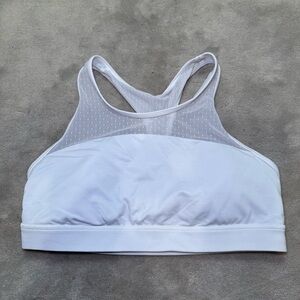 Lululemon White Racerback Sports Bra with Mesh Detail